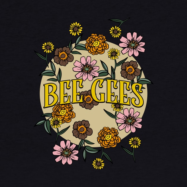 Bee Gees Name Personalized Flower Retro Floral 80s 90s Name Style by Ancientdistant